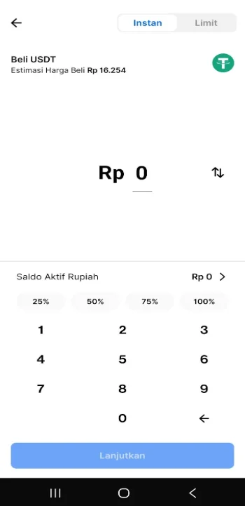 Beli USDT Instan