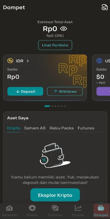 Withdraw IDR Reku